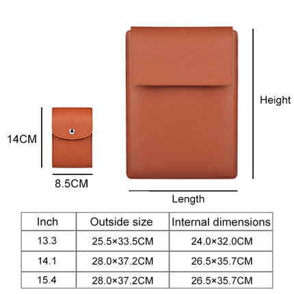 PU05 Sleeve Leather Case Carrying Bag with Small Storage Bag (Yellow)-garmade.com
