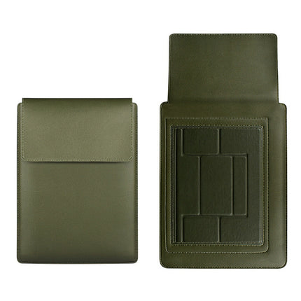 PU05 Sleeve Leather Case Carrying Bag with Small Storage Bag (Green)-garmade.com