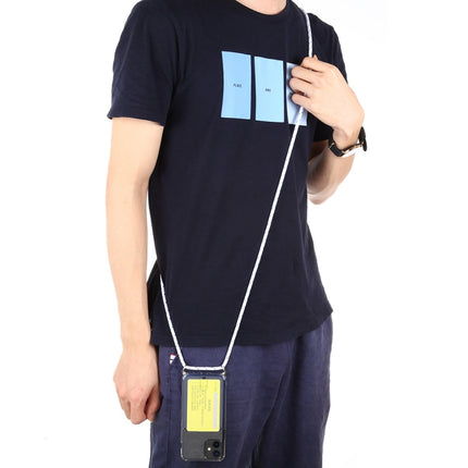 For iPhone 12 mini Transparent TPU Protective Case with Lanyard & Card Slot(Blue)-garmade.com