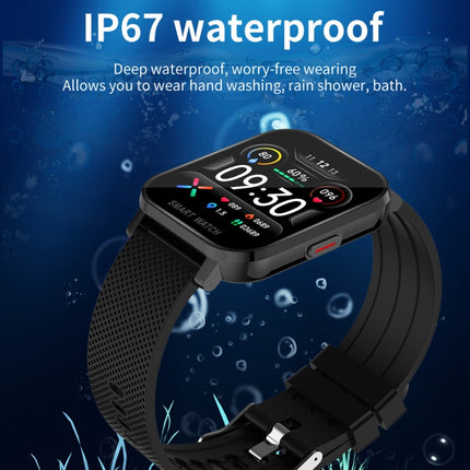 MT28 1.54 inch TFT Screen IP67 Waterproof Business Sport Silicone Strip Smart Watch, Support Sleep Monitor / Heart Rate Monitor / Blood Pressure Monitoring(Black)-garmade.com
