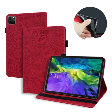 For iPad Air 2022 / 2020 10.9 Calf Texture Embossed Horizontal Flip Leather Case with Holder & Card Slots & Photo Frame(Red)-garmade.com
