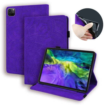 For iPad Air 2022 / 2020 10.9 Calf Texture Embossed Horizontal Flip Leather Case with Holder & Card Slots & Photo Frame(Purple)-garmade.com