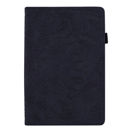 For Samsung Galaxy Tab S8+ / Tab S8 Plus / Tab S7 FE / Tab S7+ Calf Texture Embossed Horizontal Flip Leather Case with Holder & Card Slots & Photo Frame(Black)-garmade.com