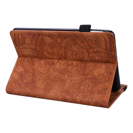 For Samsung Galaxy Tab S8+ / Tab S8 Plus / Tab S7 FE / Tab S7+ Calf Texture Embossed Horizontal Flip Leather Case with Holder & Card Slots & Photo Frame(Brown)-garmade.com