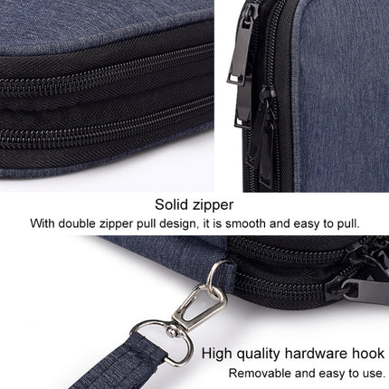 SM01 Multi-function Waterproof Double Layer Data Cable Earphone U Disk Digital Accessories Storage Bag, Size: L(Black)-garmade.com