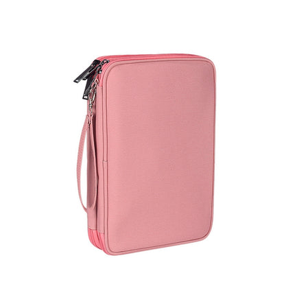SM01 Multi-function Waterproof Double Layer Data Cable Earphone U Disk Digital Accessories Storage Bag, Size: S(Pink)-garmade.com