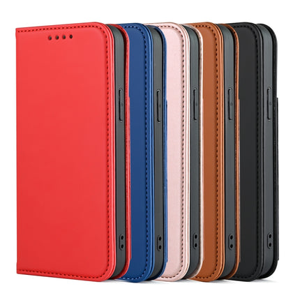 For iPhone 12 / 12 Pro Strong Magnetism Shockproof Horizontal Flip Liquid Feel Leather Case with Holder & Card Slots & Wallet(Rose Gold)-garmade.com