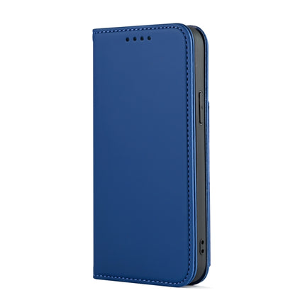 For iPhone 12 / 12 Pro Strong Magnetism Shockproof Horizontal Flip Liquid Feel Leather Case with Holder & Card Slots & Wallet(Blue)-garmade.com