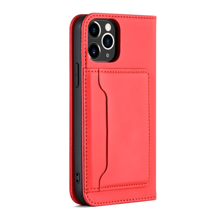 For iPhone 12 / 12 Pro Strong Magnetism Shockproof Horizontal Flip Liquid Feel Leather Case with Holder & Card Slots & Wallet(Red)-garmade.com