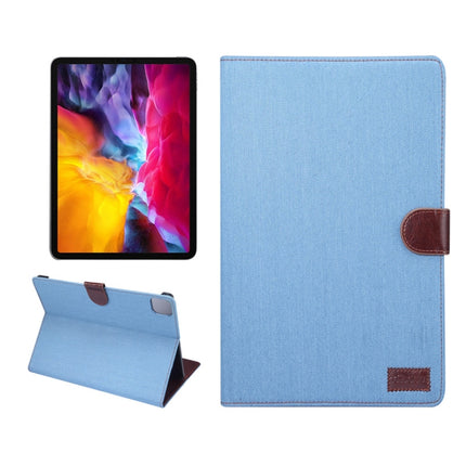 For iPad Air 2022 / 2020 10.9 Denim Texture PC Horizontal Flip Leather Protective Case, with Holder & Card Slots & Wallet & Photo Frame & Sleep / Wake-up Function(Light Blue)-garmade.com