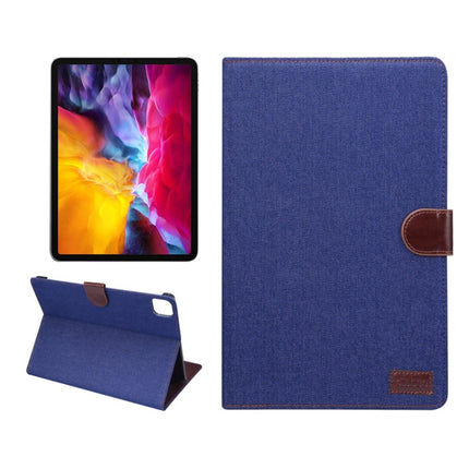 For iPad Air 2022 / 2020 10.9 Denim Texture PC Horizontal Flip Leather Protective Case, with Holder & Card Slots & Wallet & Photo Frame & Sleep / Wake-up Function(Dark Blue)-garmade.com