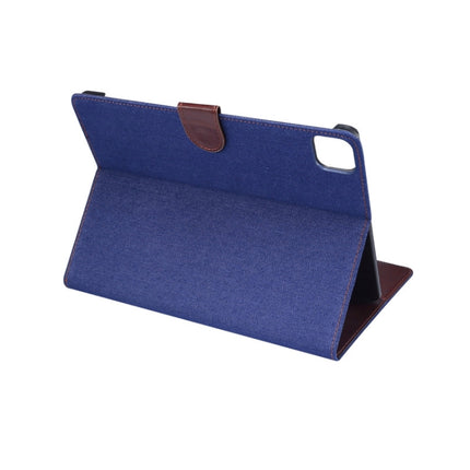 For iPad Air 2022 / 2020 10.9 Denim Texture PC Horizontal Flip Leather Protective Case, with Holder & Card Slots & Wallet & Photo Frame & Sleep / Wake-up Function(Dark Blue)-garmade.com