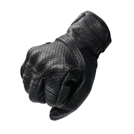 WUPP CS-1049A Outdoor Motorcycle Cycling Breathable Leather Full Finger Gloves with Holes, Size:M(Black)-garmade.com
