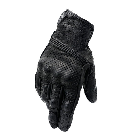 WUPP CS-1049A Outdoor Motorcycle Cycling Breathable Leather Full Finger Gloves with Holes, Size:L(Black)-garmade.com