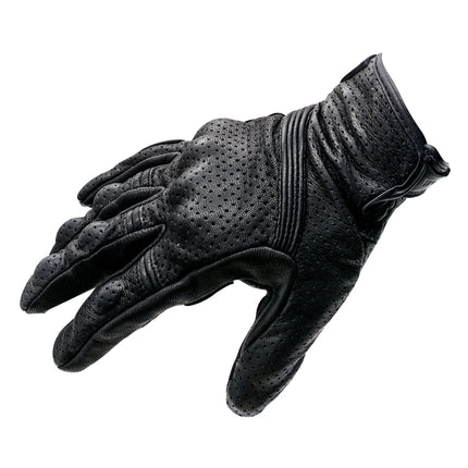 WUPP CS-1049A Outdoor Motorcycle Cycling Breathable Leather Full Finger Gloves with Holes, Size:XL(Black)-garmade.com