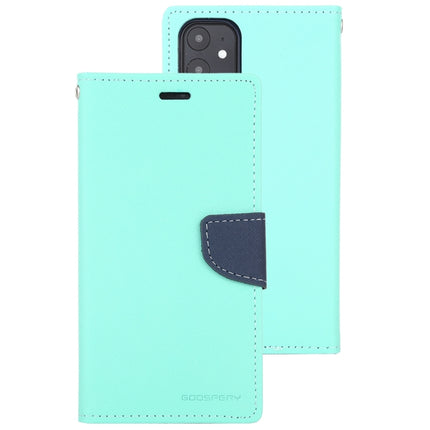 For iPhone 12 mini GOOSPERY FANCY DIARY Cross Pattern Horizontal Flip Leather Case with Holder & Card Slots & Wallet(Mint Green)-garmade.com