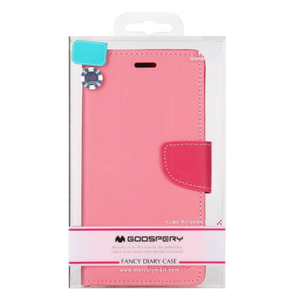 For iPhone 12 mini GOOSPERY FANCY DIARY Cross Pattern Horizontal Flip Leather Case with Holder & Card Slots & Wallet(Pink)-garmade.com