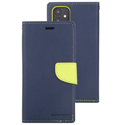 For iPhone 12 mini GOOSPERY FANCY DIARY Cross Pattern Horizontal Flip Leather Case with Holder & Card Slots & Wallet(Navy Blue)-garmade.com