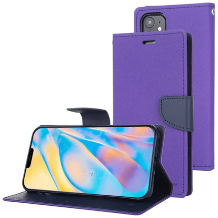 For iPhone 12 mini GOOSPERY FANCY DIARY Cross Pattern Horizontal Flip Leather Case with Holder & Card Slots & Wallet(Purple)-garmade.com