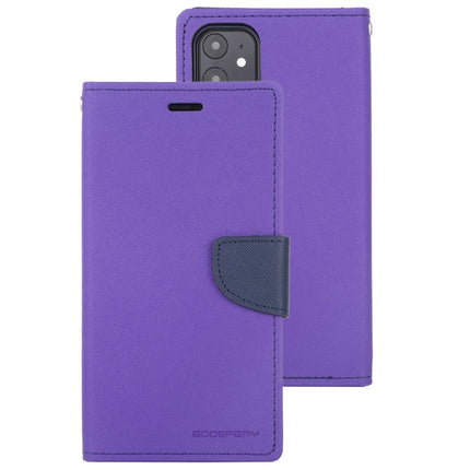 For iPhone 12 mini GOOSPERY FANCY DIARY Cross Pattern Horizontal Flip Leather Case with Holder & Card Slots & Wallet(Purple)-garmade.com