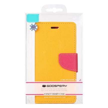For iPhone 12 / 12 Pro GOOSPERY FANCY DIARY Cross Pattern Horizontal Flip Leather Case with Holder & Card Slots & Wallet(Yellow)-garmade.com