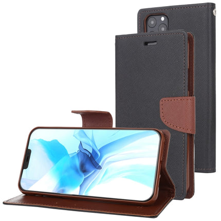 For iPhone 12 / 12 Pro GOOSPERY FANCY DIARY Cross Pattern Horizontal Flip Leather Case with Holder & Card Slots & Wallet(Black Brown)-garmade.com