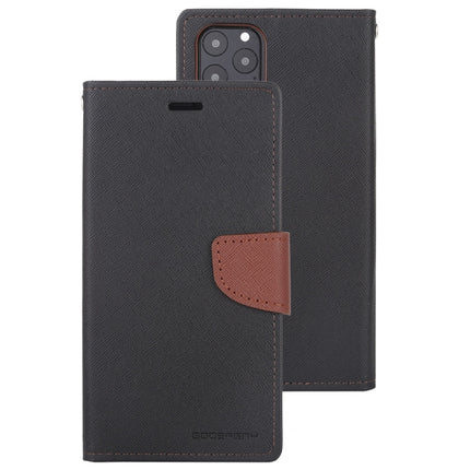 For iPhone 12 / 12 Pro GOOSPERY FANCY DIARY Cross Pattern Horizontal Flip Leather Case with Holder & Card Slots & Wallet(Black Brown)-garmade.com