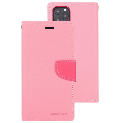 For iPhone 12 / 12 Pro GOOSPERY FANCY DIARY Cross Pattern Horizontal Flip Leather Case with Holder & Card Slots & Wallet(Pink)-garmade.com