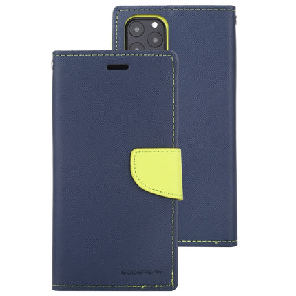 For iPhone 12 / 12 Pro GOOSPERY FANCY DIARY Cross Pattern Horizontal Flip Leather Case with Holder & Card Slots & Wallet(Navy Blue)-garmade.com