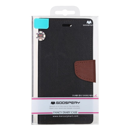 For iPhone 12 Pro Max GOOSPERY FANCY DIARY Cross Pattern Horizontal Flip Leather Case with Holder & Card Slots & Wallet(Black Brown)-garmade.com