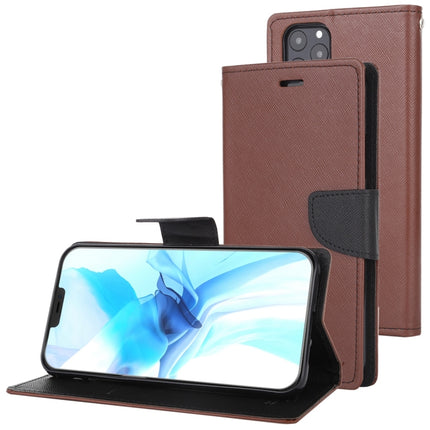 For iPhone 12 Pro Max GOOSPERY FANCY DIARY Cross Pattern Horizontal Flip Leather Case with Holder & Card Slots & Wallet(Brown)-garmade.com