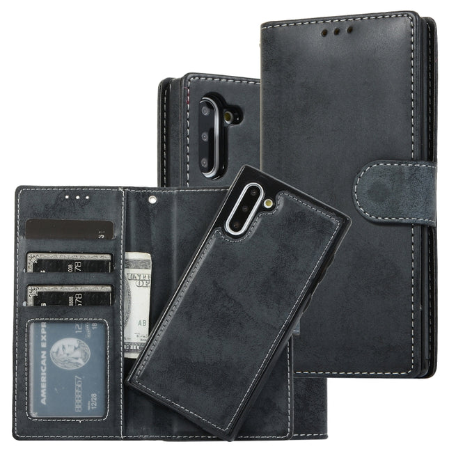 For Samsung Galaxy Note10 Retro 2 in 1 Detachable Magnetic Horizontal Flip TPU + PU Leather Case with Holder & Card Slots & Photo Frame & Wallet(Black)-garmade.com