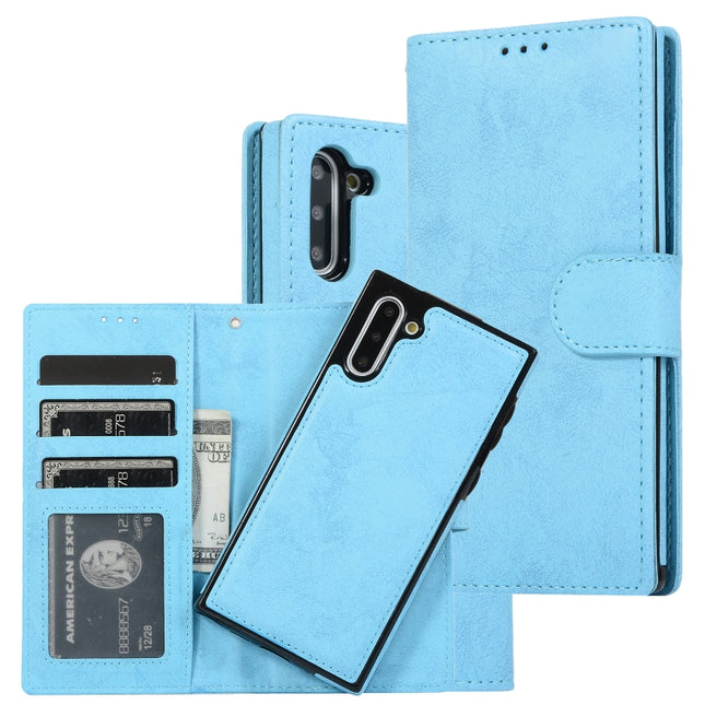For Samsung Galaxy Note10 Retro 2 in 1 Detachable Magnetic Horizontal Flip TPU + PU Leather Case with Holder & Card Slots & Photo Frame & Wallet(Sky Blue)-garmade.com