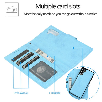 For Samsung Galaxy Note10 Retro 2 in 1 Detachable Magnetic Horizontal Flip TPU + PU Leather Case with Holder & Card Slots & Photo Frame & Wallet(Sky Blue)-garmade.com
