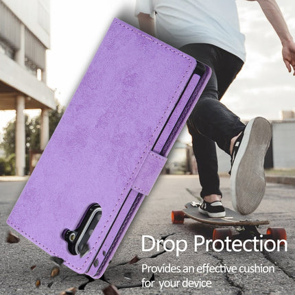 For Samsung Galaxy Note10 Retro 2 in 1 Detachable Magnetic Horizontal Flip TPU + PU Leather Case with Holder & Card Slots & Photo Frame & Wallet(Purple)-garmade.com