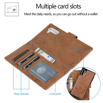 For Samsung Galaxy Note10 Retro 2 in 1 Detachable Magnetic Horizontal Flip TPU + PU Leather Case with Holder & Card Slots & Photo Frame & Wallet(Brown)-garmade.com
