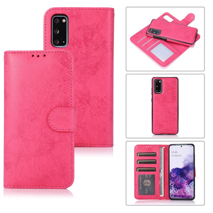 For Samsung Galaxy S20 Retro 2 in 1 Detachable Magnetic Horizontal Flip TPU + PU Leather Case with Holder & Card Slots & Photo Frame & Wallet(Pink)-garmade.com