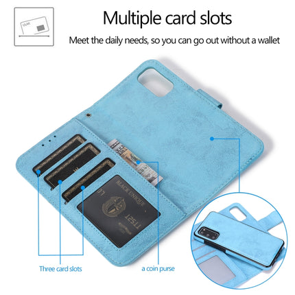 For Samsung Galaxy S20 Retro 2 in 1 Detachable Magnetic Horizontal Flip TPU + PU Leather Case with Holder & Card Slots & Photo Frame & Wallet(Sky Blue)-garmade.com