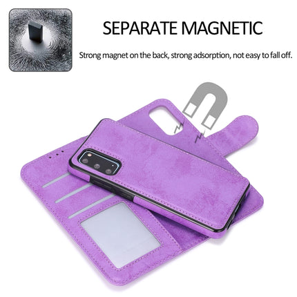 For Samsung Galaxy S20 Retro 2 in 1 Detachable Magnetic Horizontal Flip TPU + PU Leather Case with Holder & Card Slots & Photo Frame & Wallet(Purple)-garmade.com