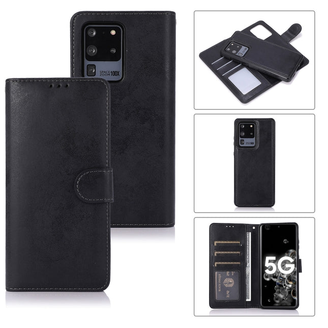 For Samsung Galaxy S20+ Retro 2 in 1 Detachable Magnetic Horizontal Flip TPU + PU Leather Case with Holder & Card Slots & Photo Frame & Wallet(Black)-garmade.com