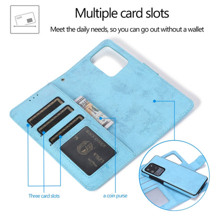 For Samsung Galaxy S20+ Retro 2 in 1 Detachable Magnetic Horizontal Flip TPU + PU Leather Case with Holder & Card Slots & Photo Frame & Wallet(Sky Blue)-garmade.com