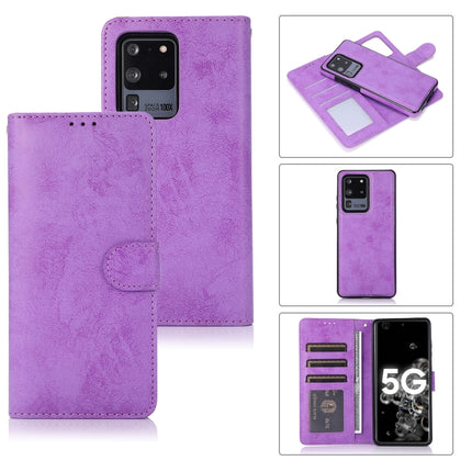 For Samsung Galaxy S20+ Retro 2 in 1 Detachable Magnetic Horizontal Flip TPU + PU Leather Case with Holder & Card Slots & Photo Frame & Wallet(Purple)-garmade.com