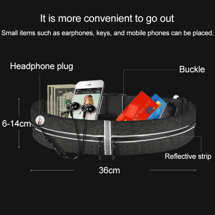 YIPINU YS13 Outdoor Sport Waterproof Waist Bag Invisible Anti-theft Mobile Phone Storage Bag with Earphone Hole(Black)-garmade.com