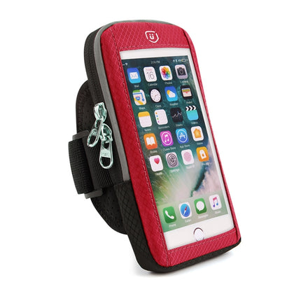 YIPINU YA19 Outdoor Sport Fitness Waterproof Touch Screen Mobile Phone Arm Bag(Red)-garmade.com