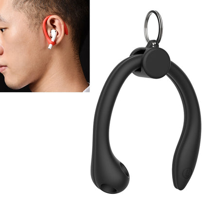 For AirPods 1 / 2 / AirPods Pro / Huawei FreeBuds 3 Wireless Earphones Silicone Anti-lost Lanyard Ear Hook(Black)-garmade.com