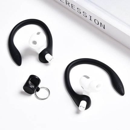 For AirPods 1 / 2 / AirPods Pro / Huawei FreeBuds 3 Wireless Earphones Silicone Anti-lost Lanyard Ear Hook(Black)-garmade.com