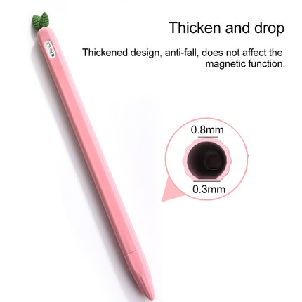 For Apple Pencil 1 Contrasting Color Mint Leaf Silicone Non-slip Protective Cover(Red)-garmade.com