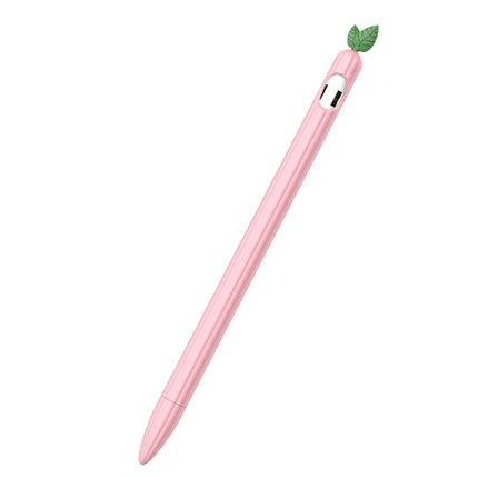 For Apple Pencil 1 Contrasting Color Mint Leaf Silicone Non-slip Protective Cover(Pink)-garmade.com