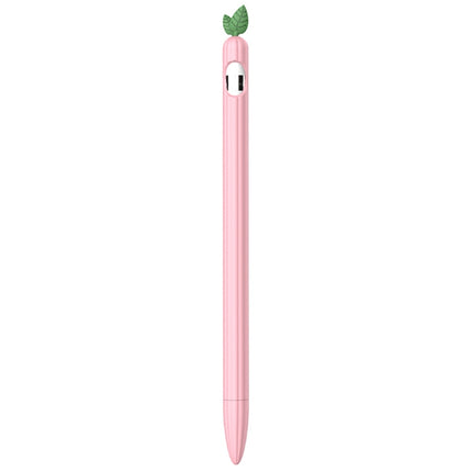 For Apple Pencil 1 Contrasting Color Mint Leaf Silicone Non-slip Protective Cover(Pink)-garmade.com