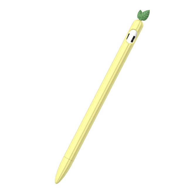 For Apple Pencil 1 Contrasting Color Mint Leaf Silicone Non-slip Protective Cover(Yellow)-garmade.com